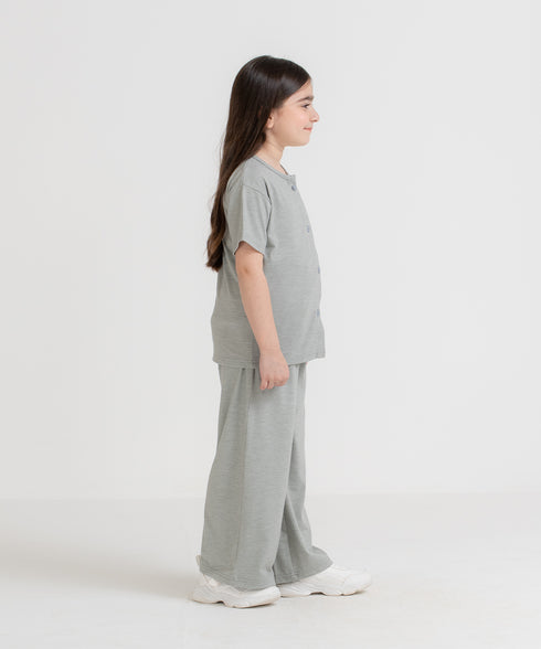 Girls' LuxeLight Henley Button Down