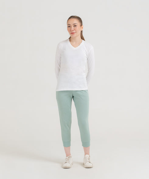 Women's Basic Long Sleeve V-Neck Tee