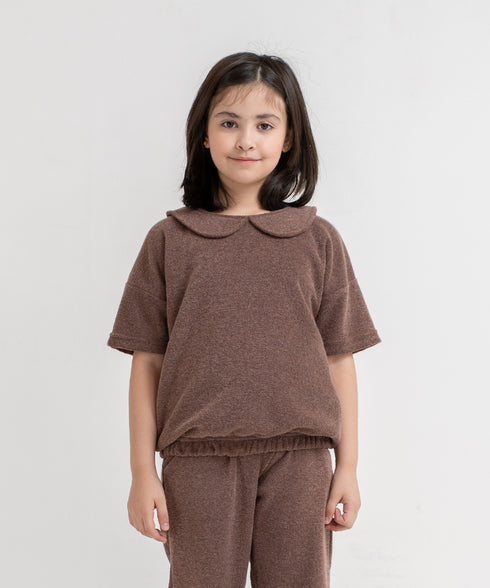 Girls' Towel Terry Cropped Sweatshirt