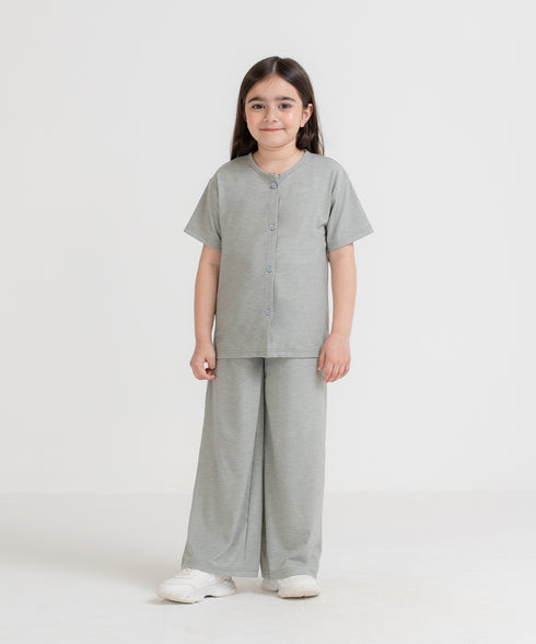 Girls' LuxeLight Henley Button Down