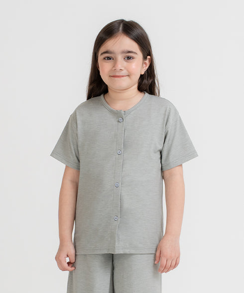Girls' LuxeLight Henley Button Down