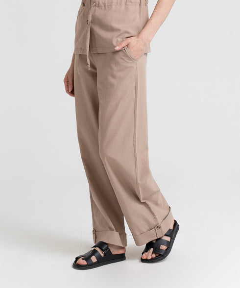 Women's Viscose Turned Up Hem Pants