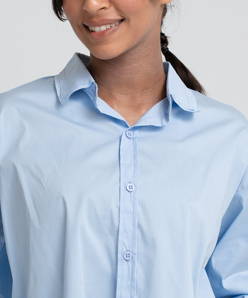 Women's Raw Edge Cropped Shirt