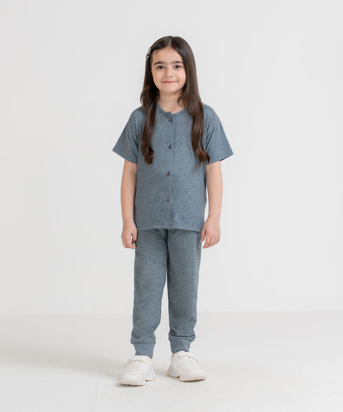 Girls' LuxeLight Henley Button Down