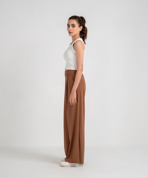 Women's Crepe Pleated Pants