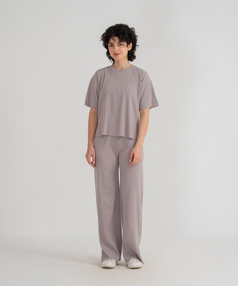 Women's Ribbed Slit Tee