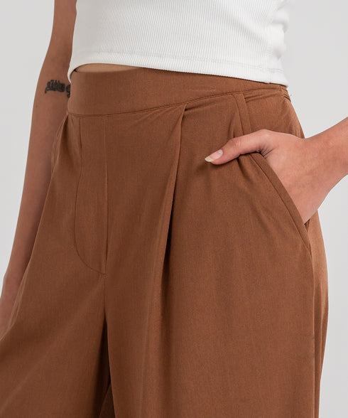Women's Crepe Pleated Pants
