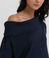 Women's Ribbed Draped Top