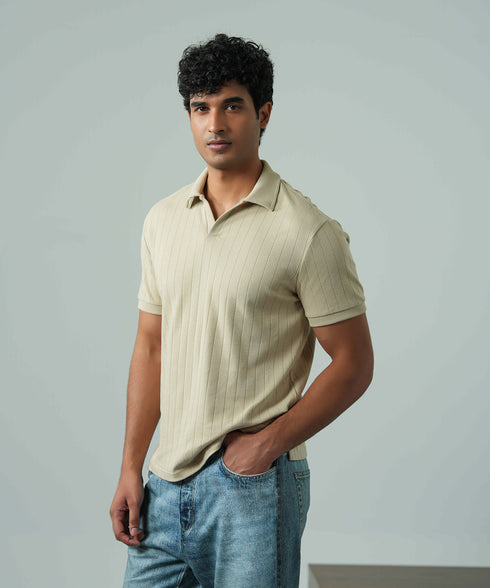 Men's Striped Polo