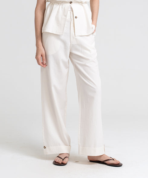Women's Viscose Turned Up Hem Pants
