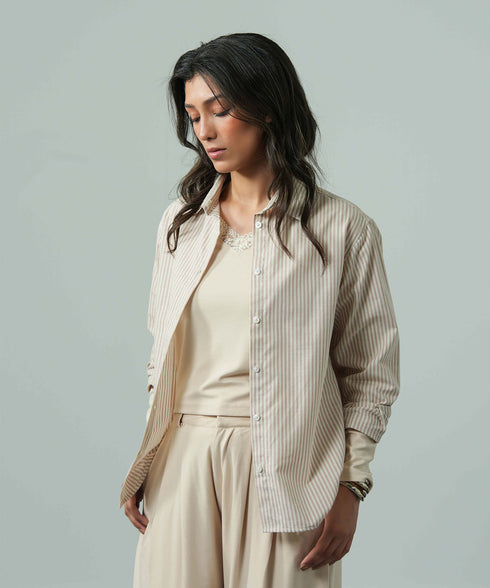 Women's Striped Button Down Shirt