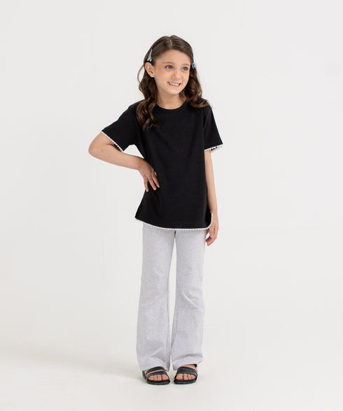 Girls' Rib Bootcut Pants