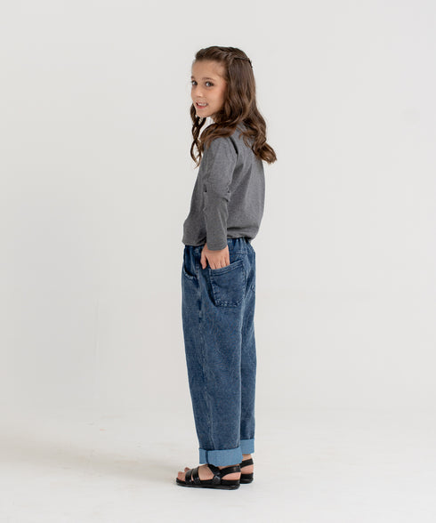Kids' Basic Long Sleeve V-Neck Tee