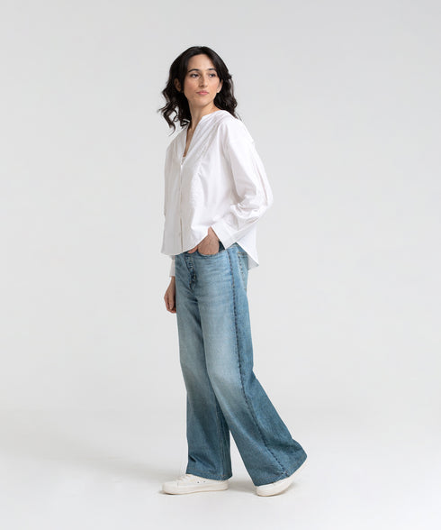 Women's Pleated Sleeve Shirt