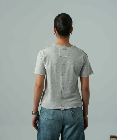 Women's Melange Raw Edges Tee