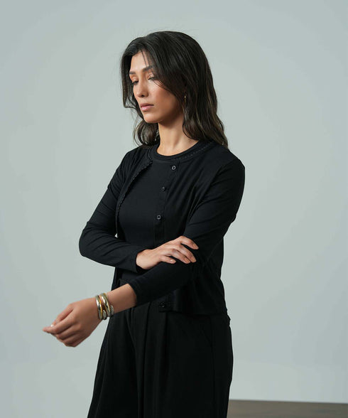 Women's Modal Rib Lace Cardigan