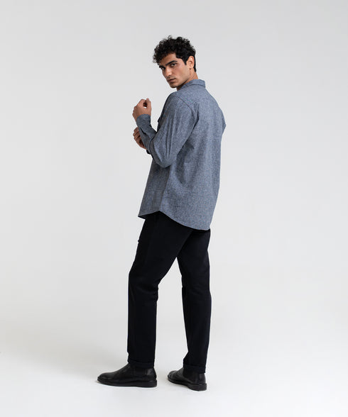 Men's Linen Cargo Pocket Shirt