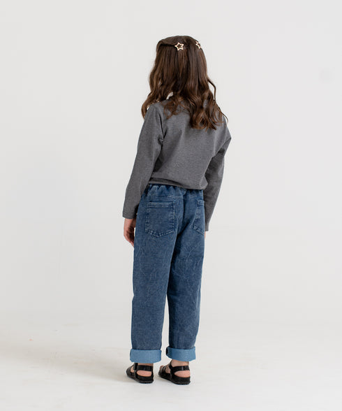 Kids' Basic Long Sleeve V-Neck Tee
