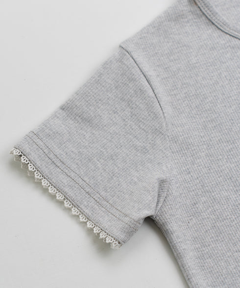 Girls' Rib Lace Tee
