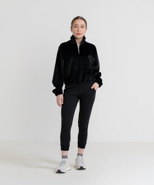Women's Velvet Half Zip Sweatshirt