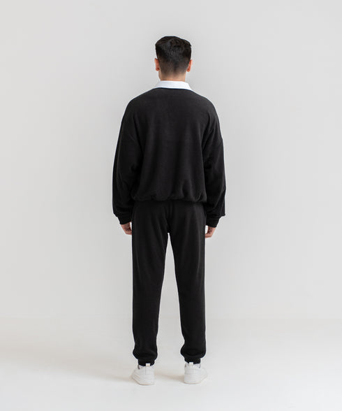 Men's Towel Terry Collared Sweatshirt