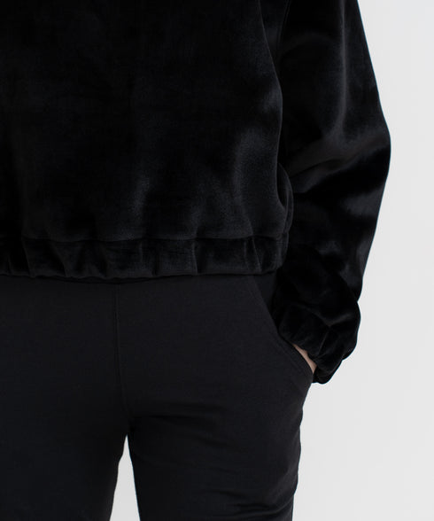 Women's Velvet Half Zip Sweatshirt