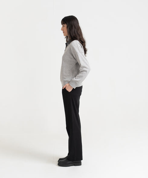 Women's Denim Collar Sweatshirt