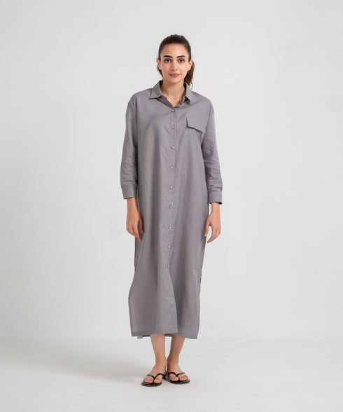 Women's Twill Button Down Dress