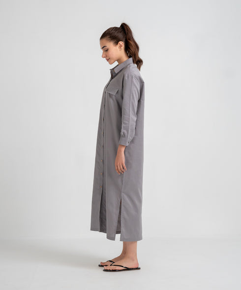 Women's Twill Button Down Dress