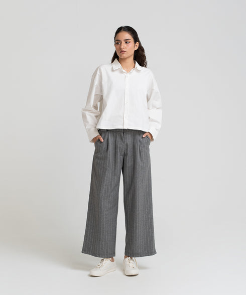 Women's Raw Edge Cropped Shirt