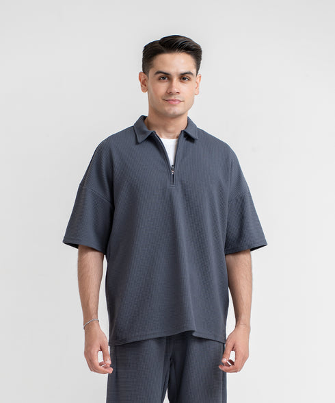 Men's Waffle Half Zip Shirt