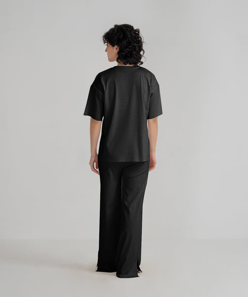 Women's Ribbed Slit Tee