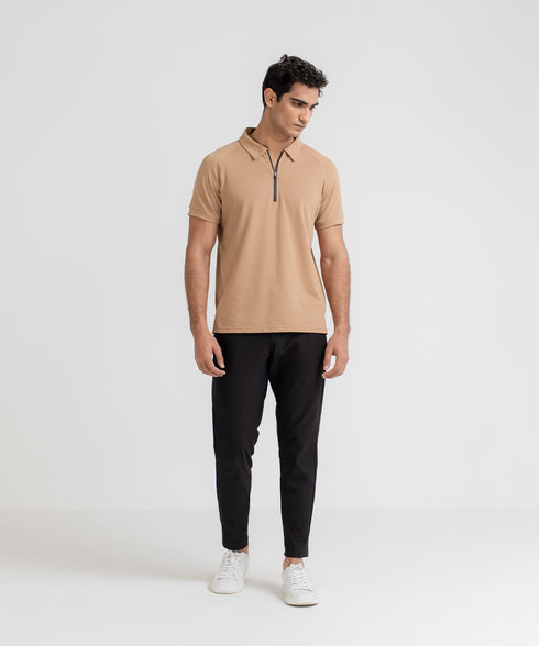 Men's Zipper Polo Shirt