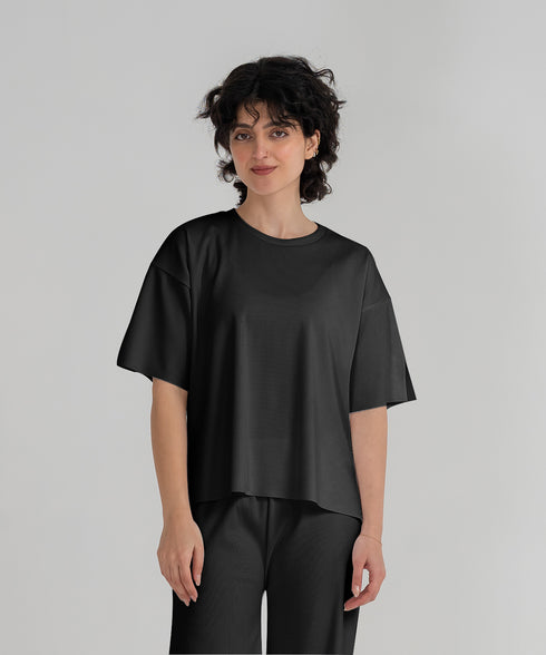 Women's Ribbed Slit Tee