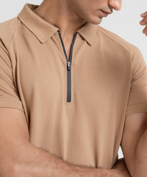 Men's Zipper Polo Shirt