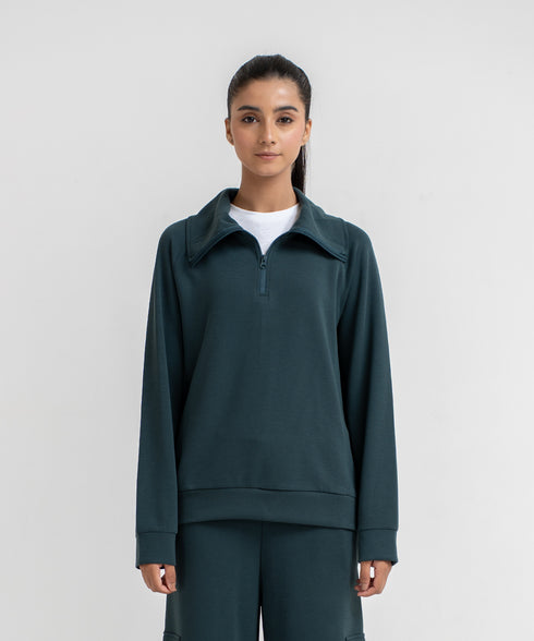 Women's LuxeStretch Half Zip Sweatshirt