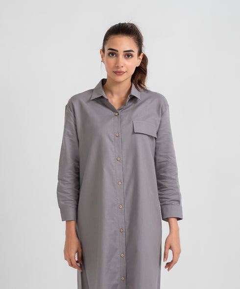 Women's Twill Button Down Dress