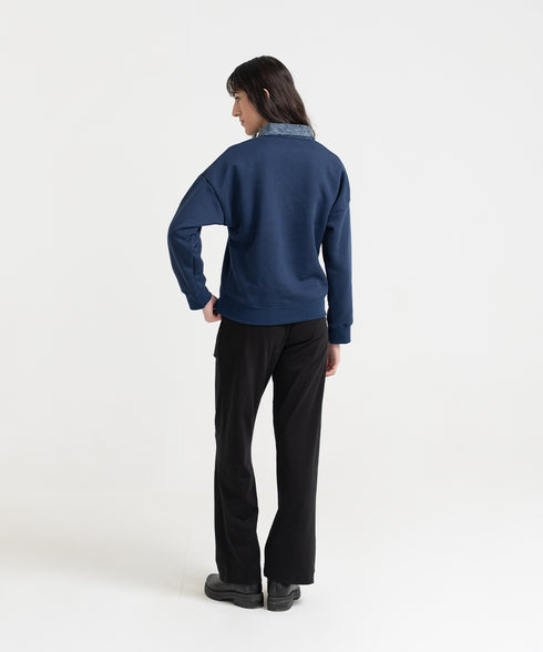 Women's Denim Collar Sweatshirt