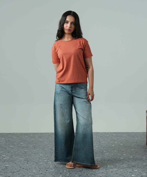 Women's Melange Raw Edges Tee