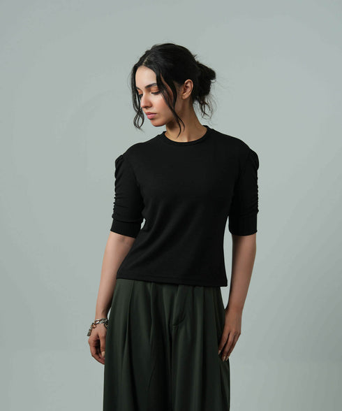 Women's Gathered Sleeve Top