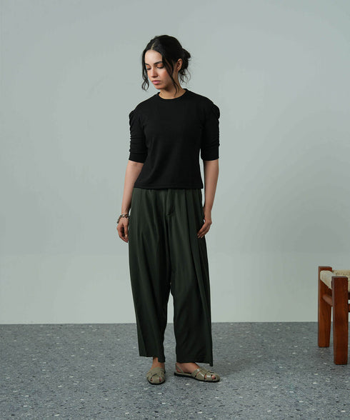 Women's Gathered Sleeve Top