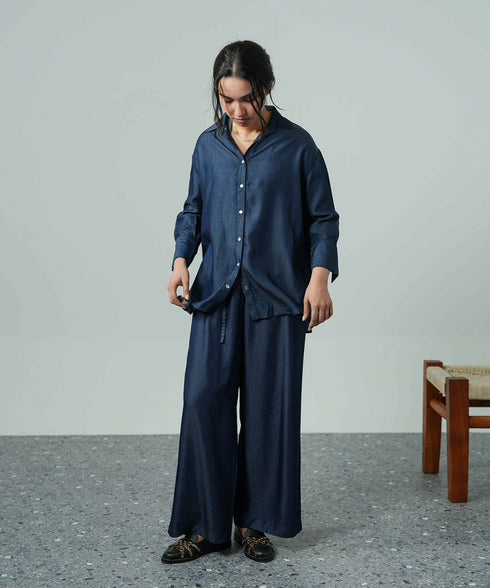 Women's Chambray Wide Leg Pants