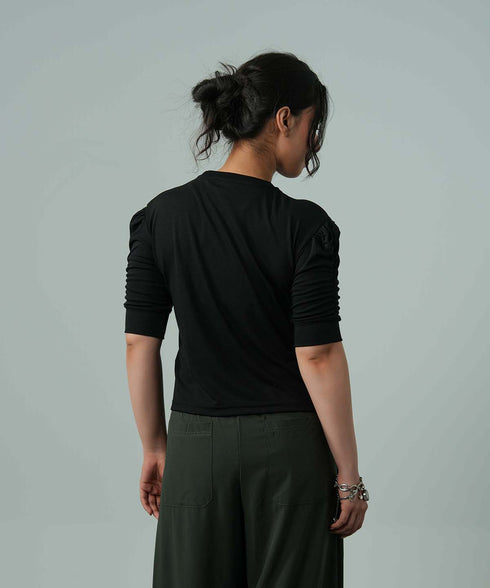 Women's Gathered Sleeve Top