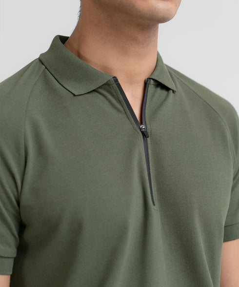 Men's Zipper Polo Shirt