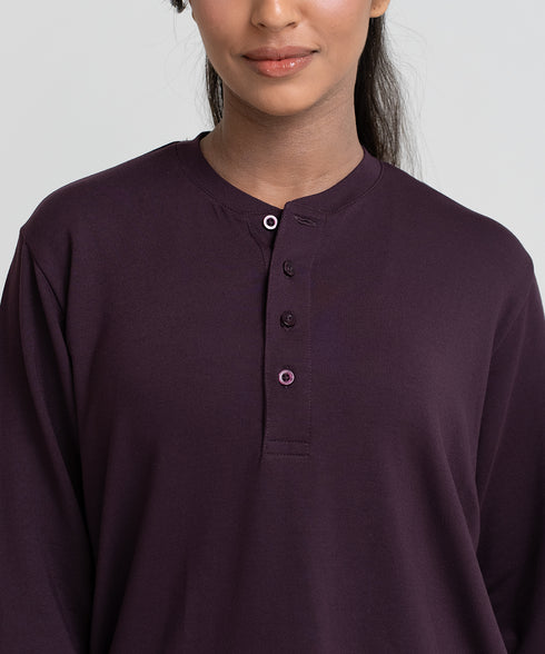 Women's Modal Henley Sweatshirt