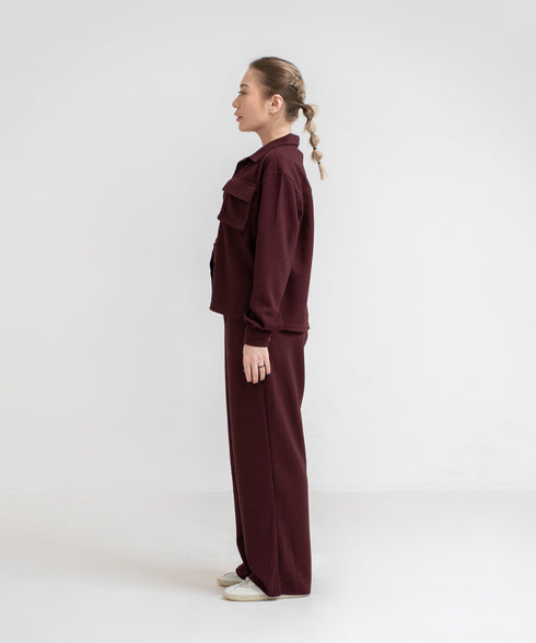 Women's Waffle Cropped Button Down Shirt