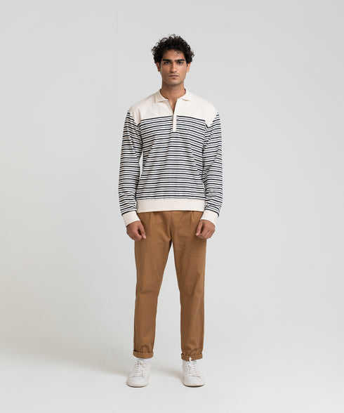 Men's Striped Collar Sweatshirt