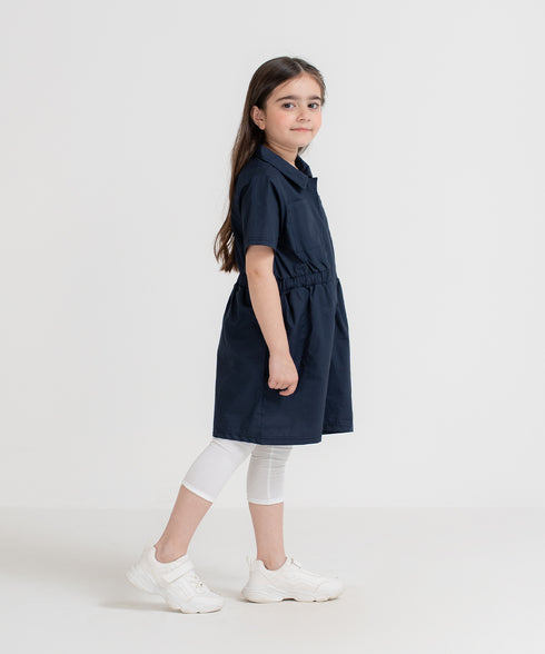 Girls' Zipper Midi Dress