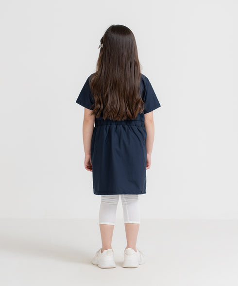 Girls' Zipper Midi Dress