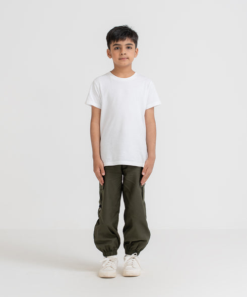 Boys' Twill Cargo Jogger Pants